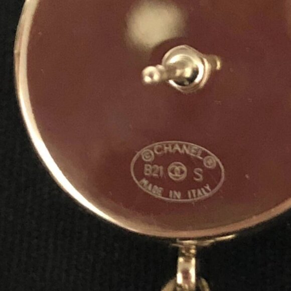 CHANEL CC Logos Ball Drop Dangle Stud Earrings Gold Tone B21S Auth w/Box d1138 - Picture 8 of 10